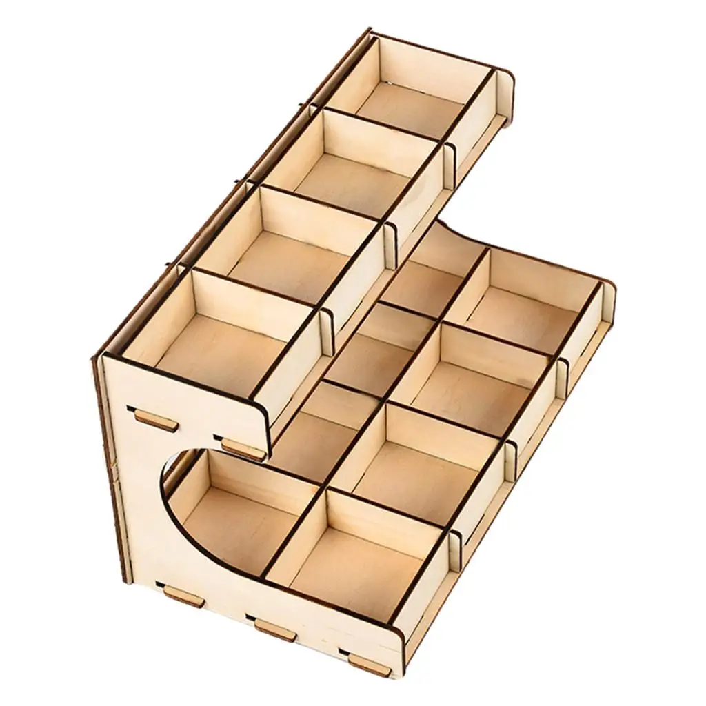 DIY Wood Kit Modular Paint Stand Holder Revolving Storage Rack for Pigment Bottles Craft Paint Organizer Wooden Desk Tool