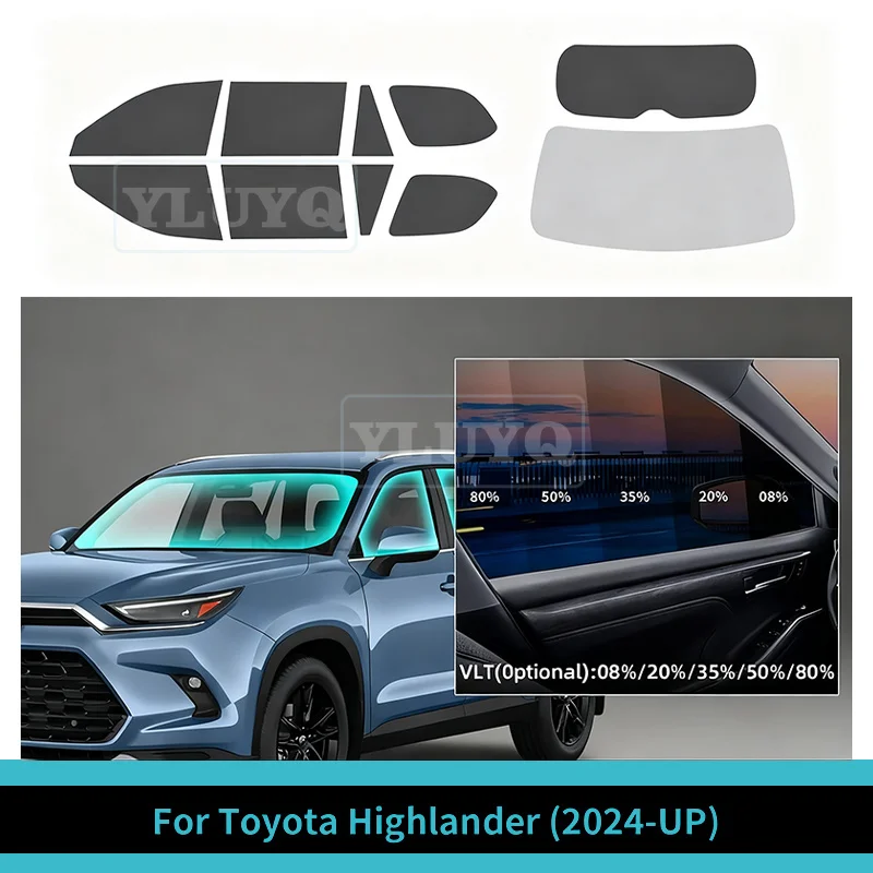 

For Toyota Highlander 2024 2025 Pre-Cut Easy Install Car Window Tint Film Kit Solar Tinted Film Privacy,Heat &UV Protection
