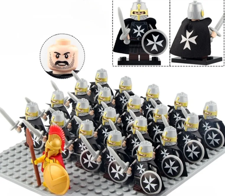 21PCS Medieval Ancient Roman Warrior Series Spartan 300 Warrior Children's Building Block Toys DIY Micro Scene Ornaments - Image 5