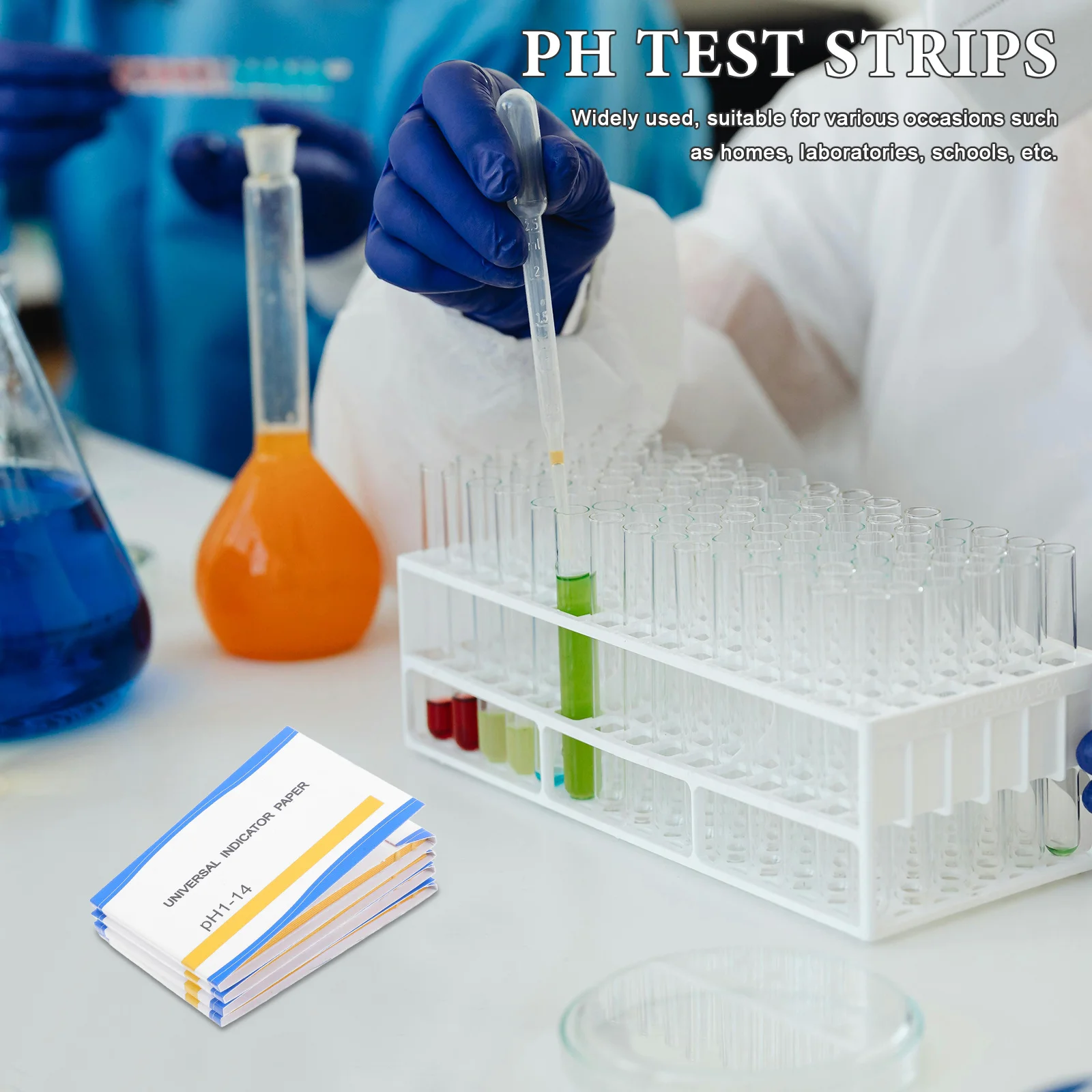 

4Pcs Universal PH Test Strips 0-14 Multipurpose Accurate for Soil Aquarium Cosmetics Water Universal PH Test Strips