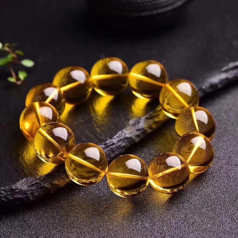 

Golden Amber Round Bead Bracelet, Exquisite Fashion Ethnic Style Bracelet