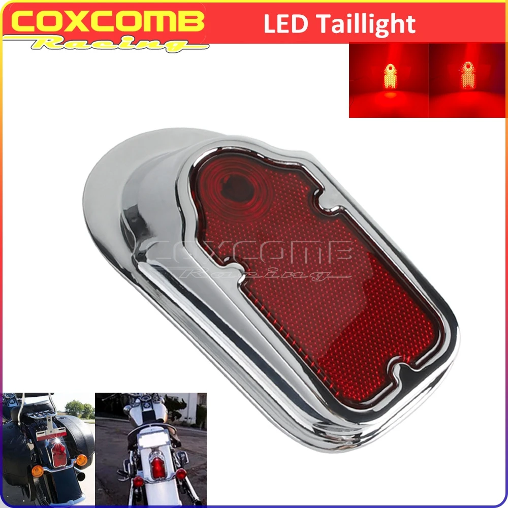 Motorcycle Tombstone LED Taillight Universal For Harley Yamaha Suzuki Honda Kawasaki BMW Cafe Racer Bobber Custom Red Brake Lamp