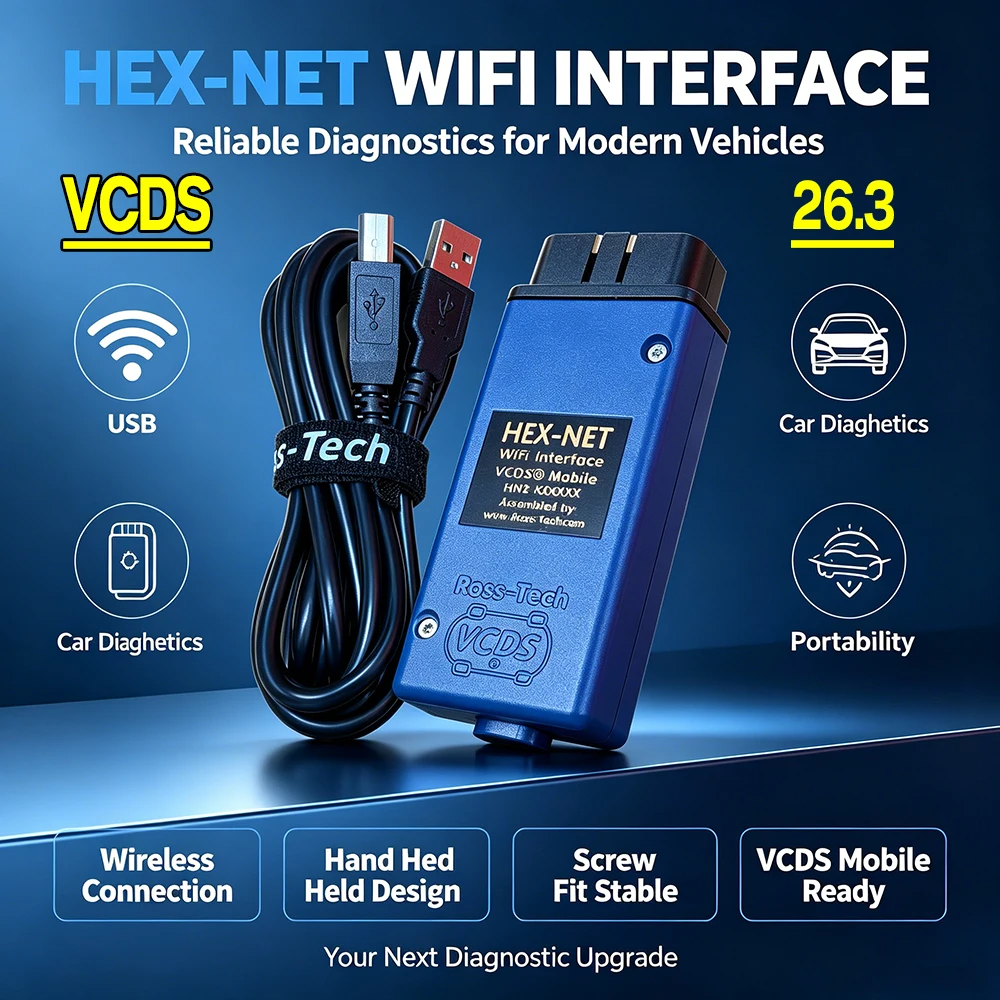 Image of Beliebtes WIFI REAL V2 HEX V2 Interface VAG COM für VW, Audi, Skoda, Seat, mehrsprachiges Auto-Diagnosegerät VCDS Tool