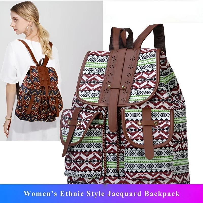 

Women’s Ethnic Style Jacquard Backpack Large