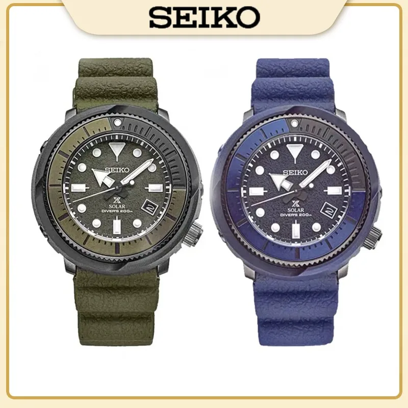 SEIKO Automatic Mechanical Men\'s Watch PROSPEX Luminous Circular Dial Sports Can Diving Watch Silicone Strap SNE537 Wristcatches