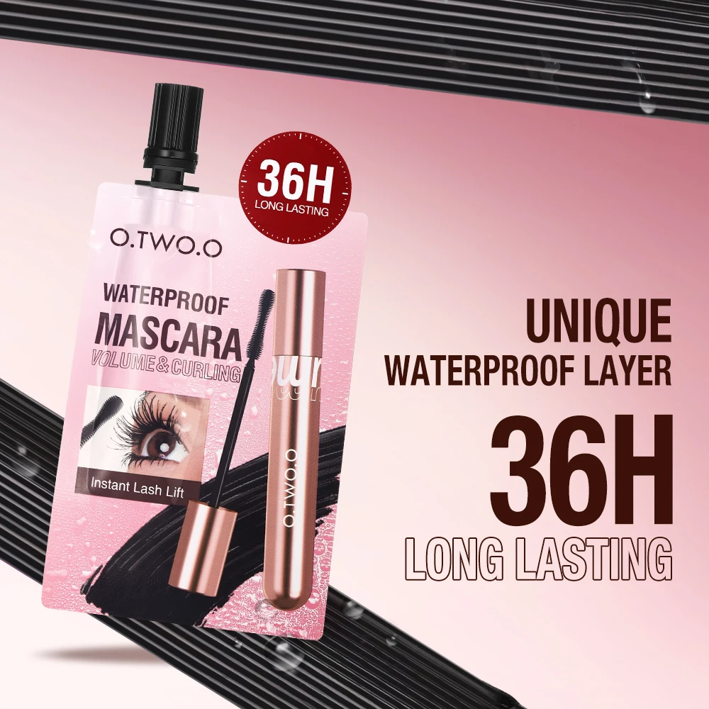 O.TWO.O -Mascara 3D waterproof, injFiber Curling, volume, cils optiques, extension de cils allongés, haute qualité, échantillon de maquillage