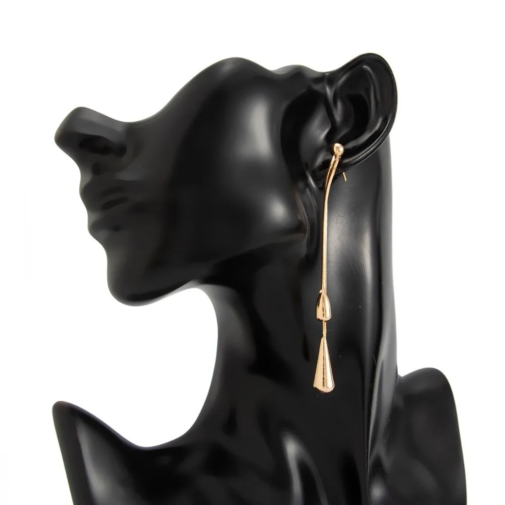 Smooth Surface Snake Chain Thin Snake Chain Tassel Decor Y Shape Clean Form Structure Solid Metal Build Metal Pendant