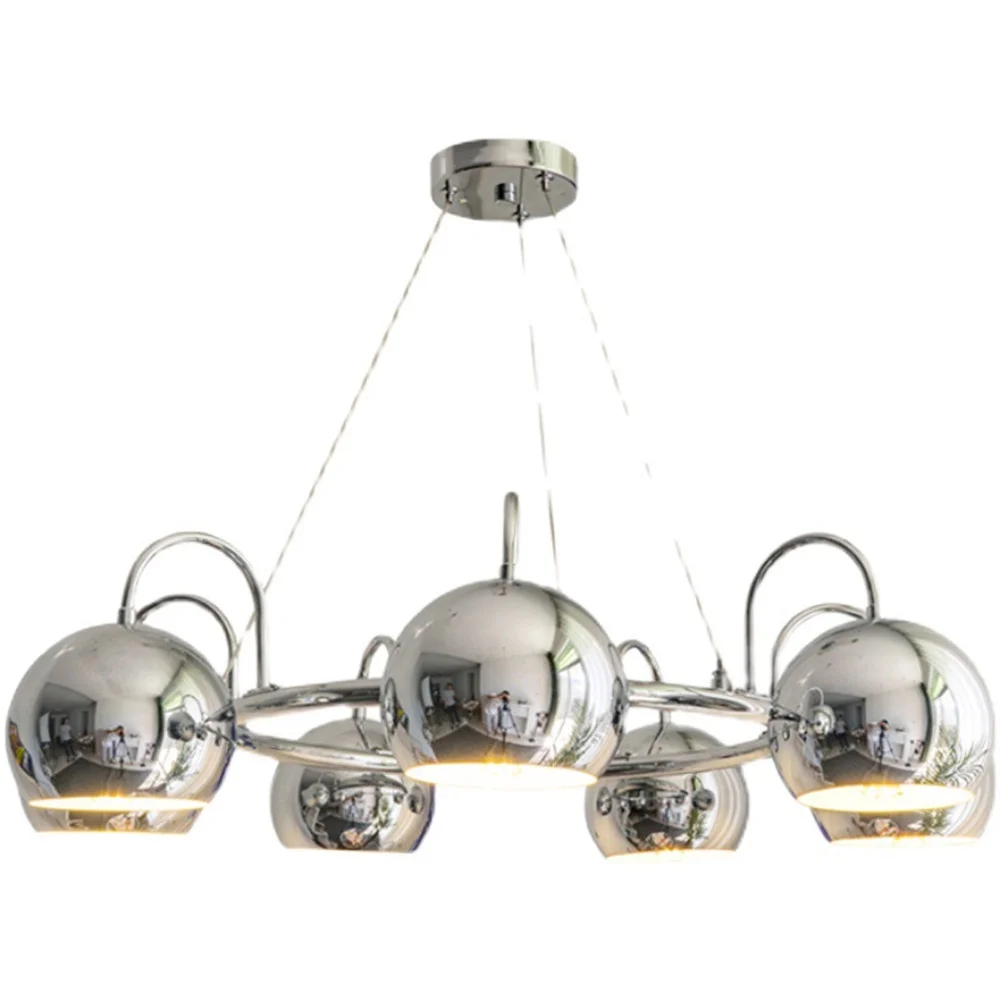 Modern Chrome Finish Multi Head Pendant Lights and Ceiling Chandelier for Living Room Dining Room