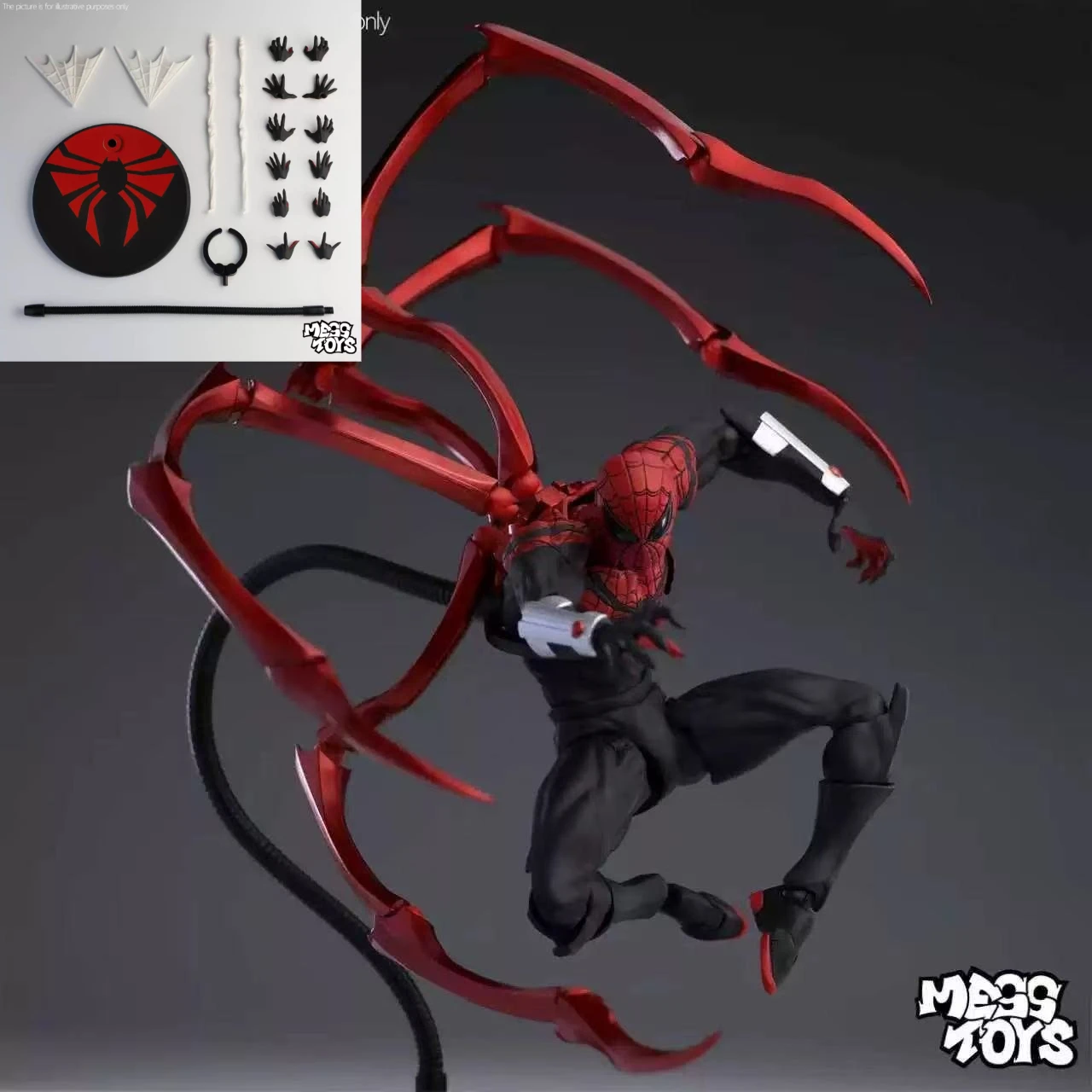 

New Messtoys Spiderman Figure Ct Toys Black Red Spider Man Figurine Mess Toys Action Figure Custom Model Gift Kid Customized Toy