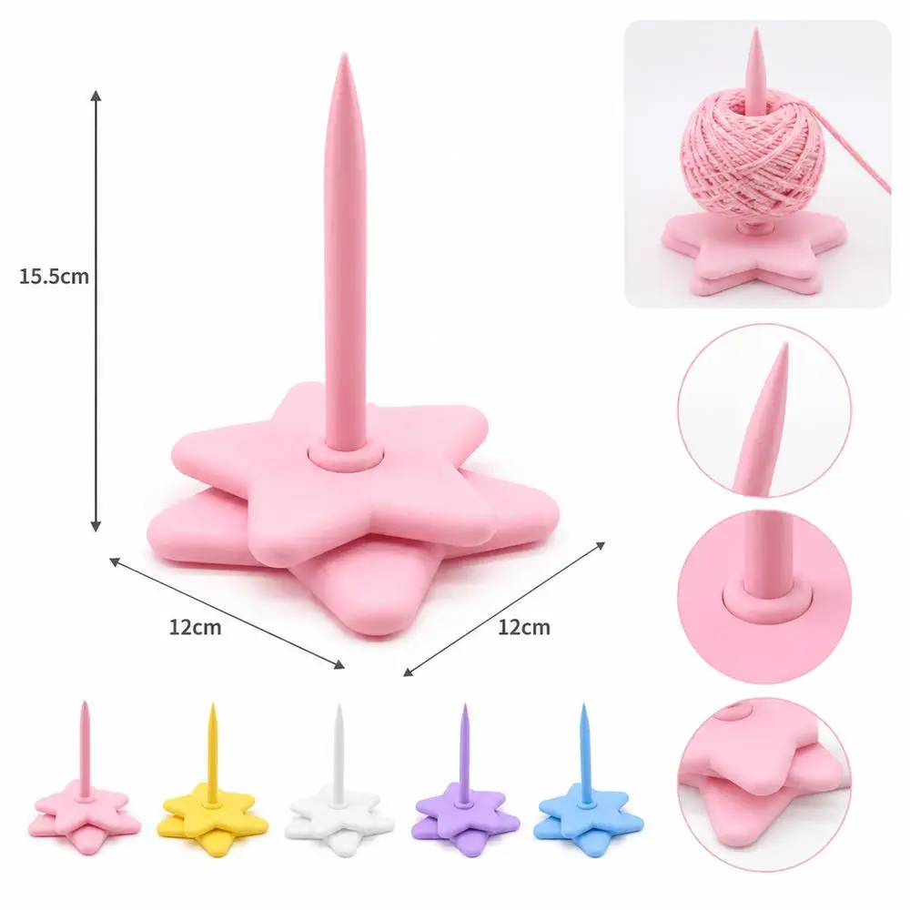 3D Printed Portable Wrist Yarn Holder Star Shaped Elevated Wool Ball Winder Ball Dispenser Anti-slip Base Thread Spool Holder