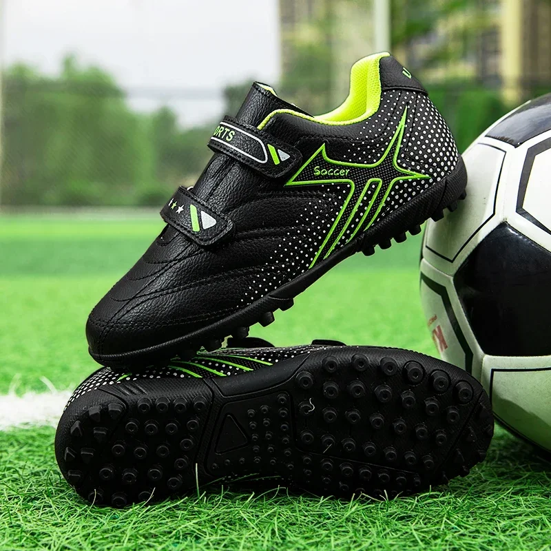 Kids soccer shoes American soccer shoes Training soles TF rubber soles shredded nails soccer shoes Kids soccer shoes Velcro doub