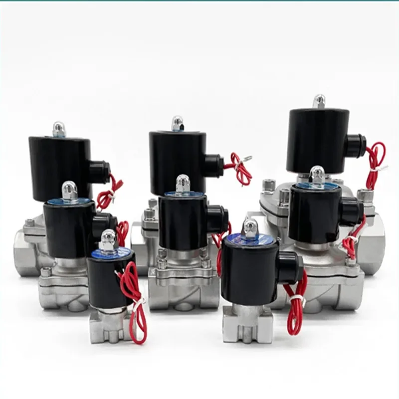 

Stainless Steel Electric Solenoid Valve 1/4" 3/8" 1/2" 3/4" 1" Normally Closed Pneumatic For Water Oil Air Gas 12V/24V/220V/110V