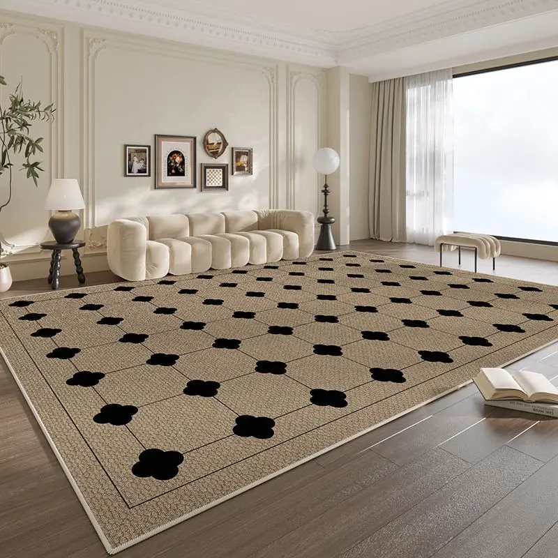 

French Light Luxury Carpet Living Room Bedroom Home Decoration Plaque Retro Large Area Easy To Clean Anti Slip Floor Mat