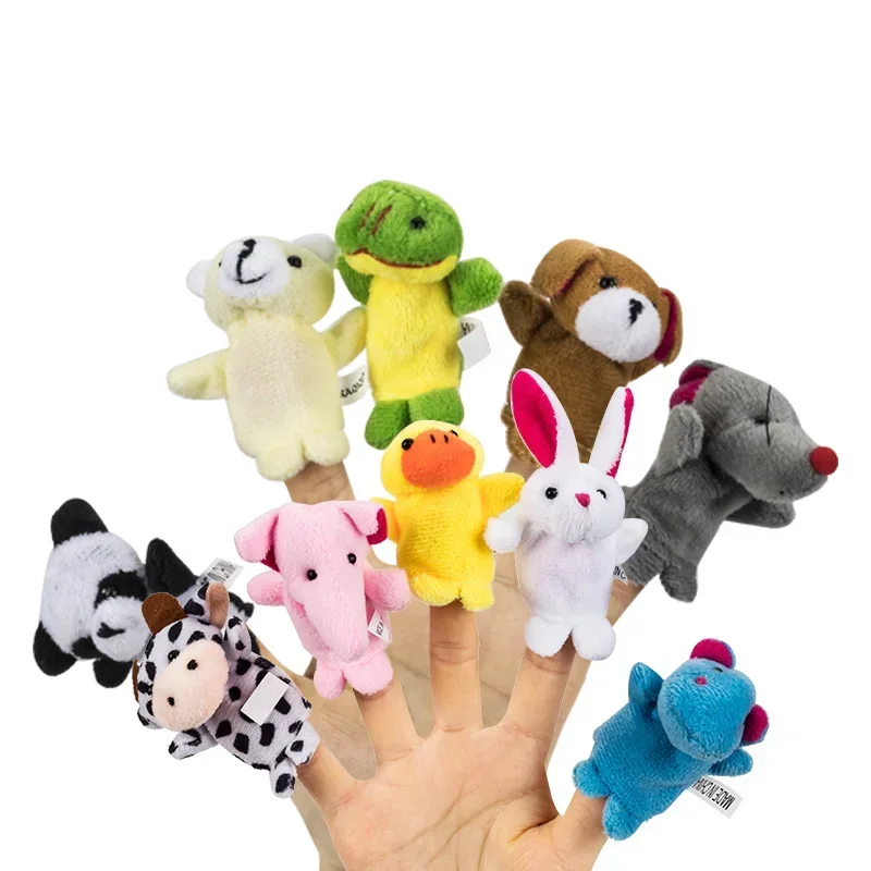 

Funny Finger Puppets Hand Dolls Cartoon Plush Toys Family Animal Doll Child Baby Kids Educational Toy