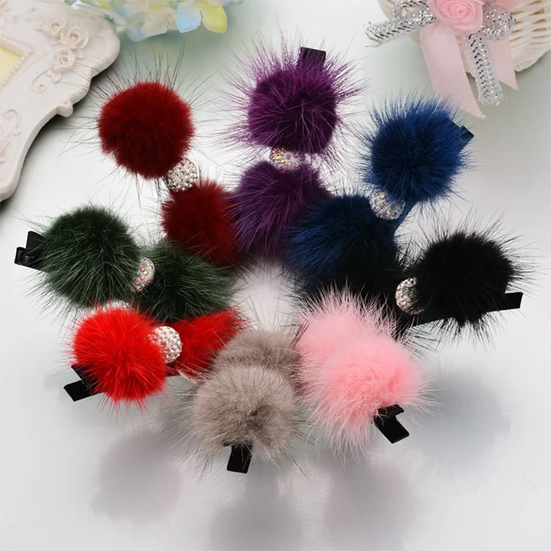 

Korean Version Autumn Lady Real Mink Hair Clip New High-end Duckbill Mimi Clip Fashion Girl Hair Accessories Decoration Gift