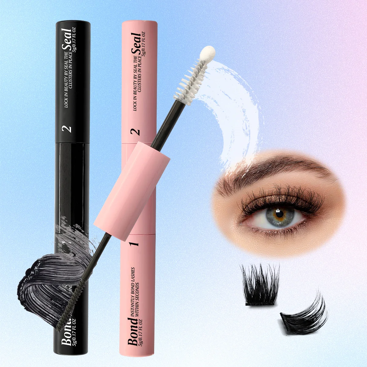Eyelash Bond และซีลสําหรับ DIY Lash Clusters Long Lasting Lash กาว 48-72 ชั่วโมงมาสคาร่ากันน้ําแต่งหน้า