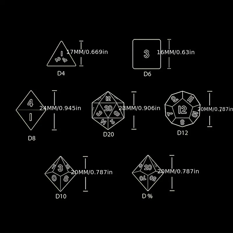 DND 던전 및 드래곤 테이블 게임용 파란색 대리석 주사위, D & D RPG 탁상 롤플레잉, 세트당 7 개