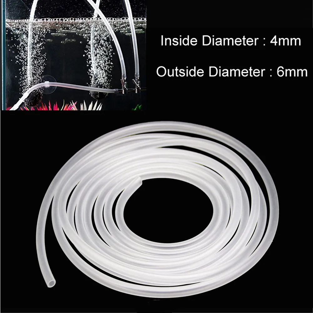 Aquarium 1m/3m/5m/10m Oxygen Pump Hose Air Bubble Stone Aquarium Fish Tank Pond Pump Tube 4*6mm White Color B3