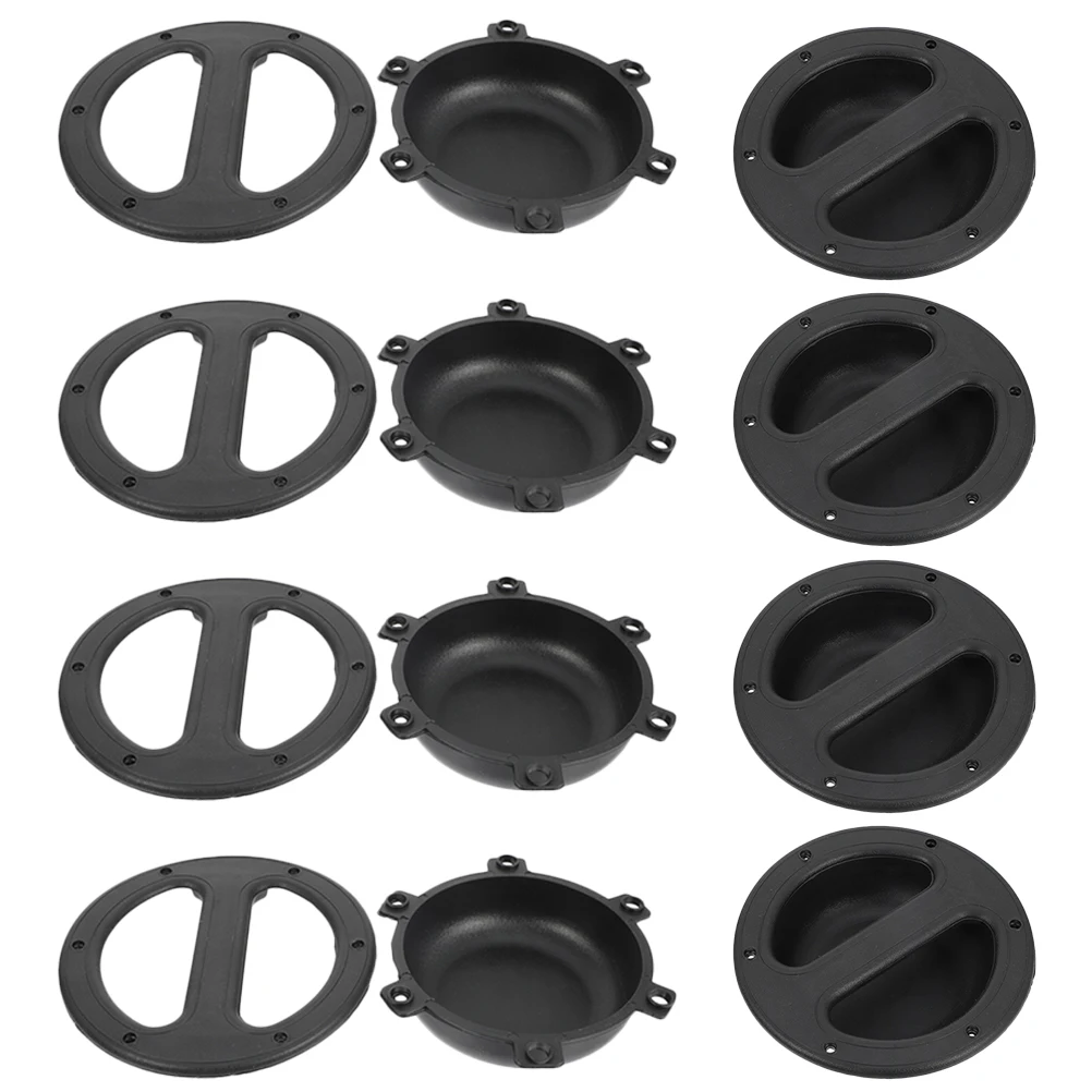 

8pcs Speaker Round Handle Recessed Audio Replacement Heavy Duty Sturdy Plastic Handles for Stage Speakers Durable