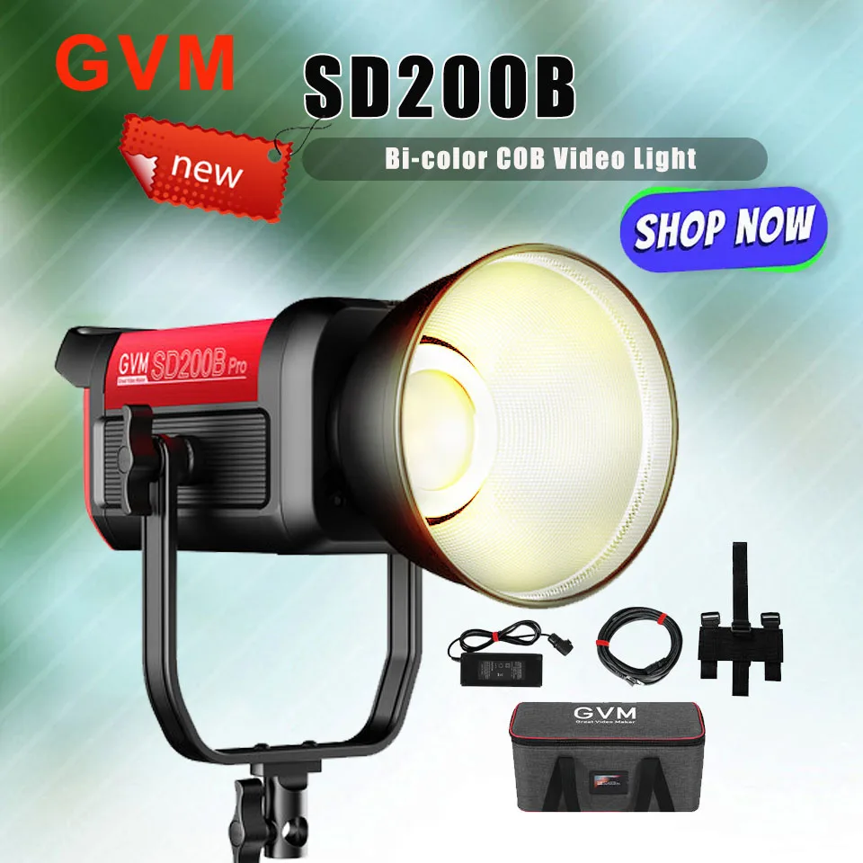 GVM Pro SD200B 200 Вт светодиодный 2700-6800K COB видеосвет встроенный 12 видов освещения сцен фотографии заполняющий свет для