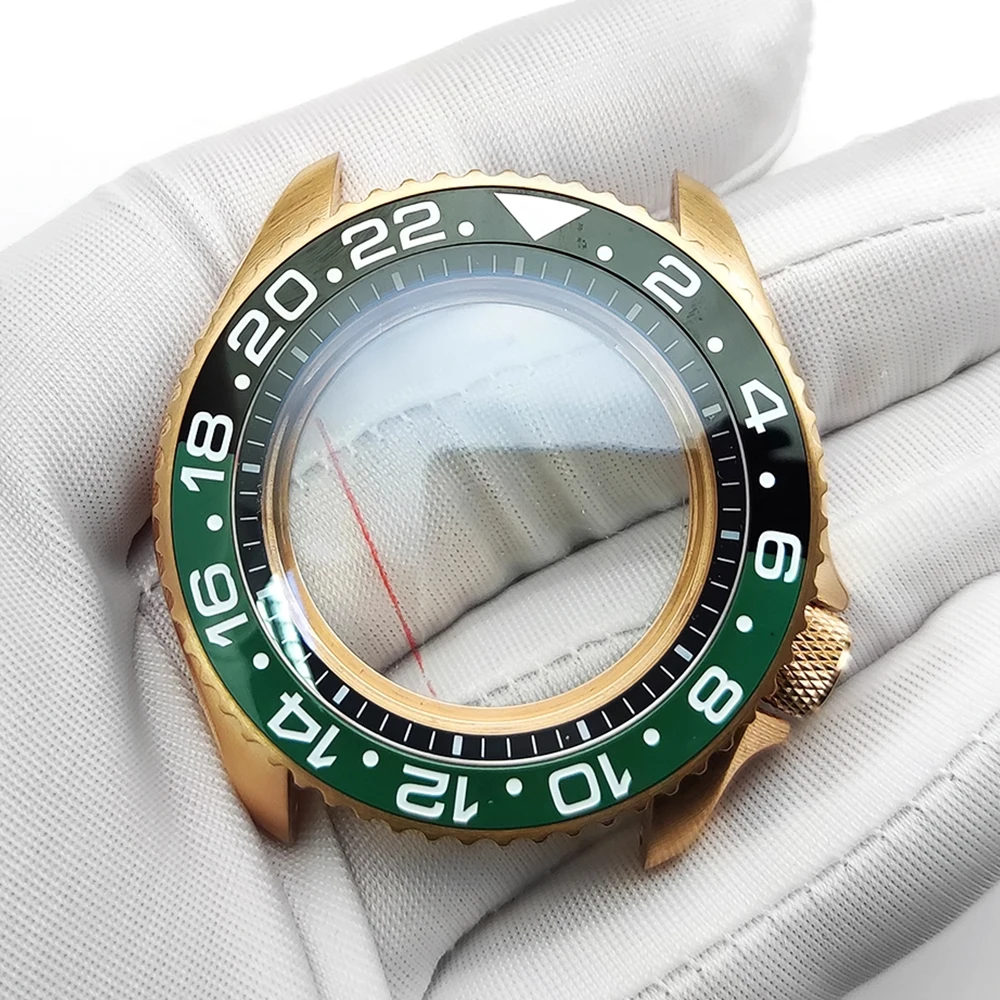 Rose gold NH35 case, 42 mm case, sapphire ceramic bezel, waterproof, watch accessory suitable for NH35/36 movements.