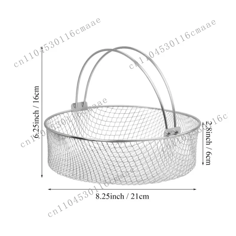 Air fryer accessories 304 stainless steel mesh basket breathable mesh basket food fried blue can be sent one piece