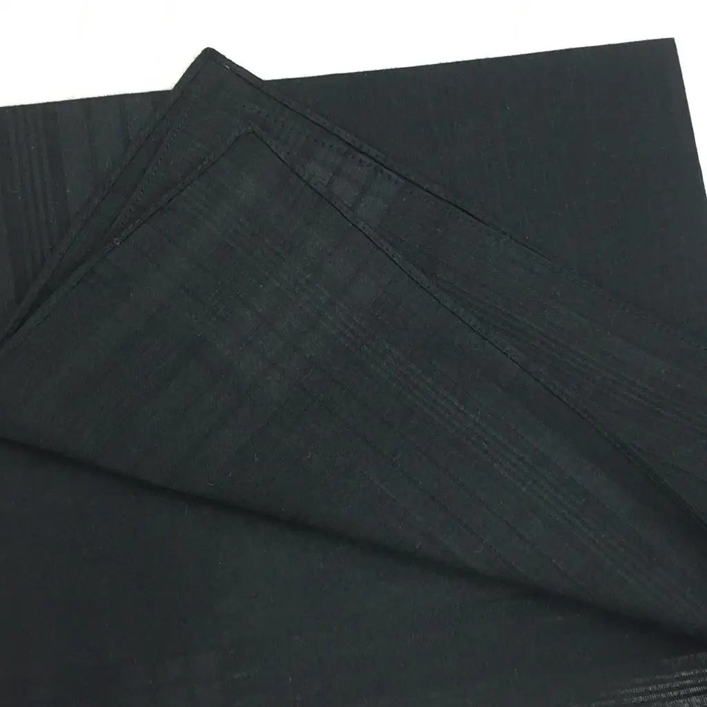 12 قطعة مناديل كلاسيكية بلون سادة مربعة من القطن للجيب