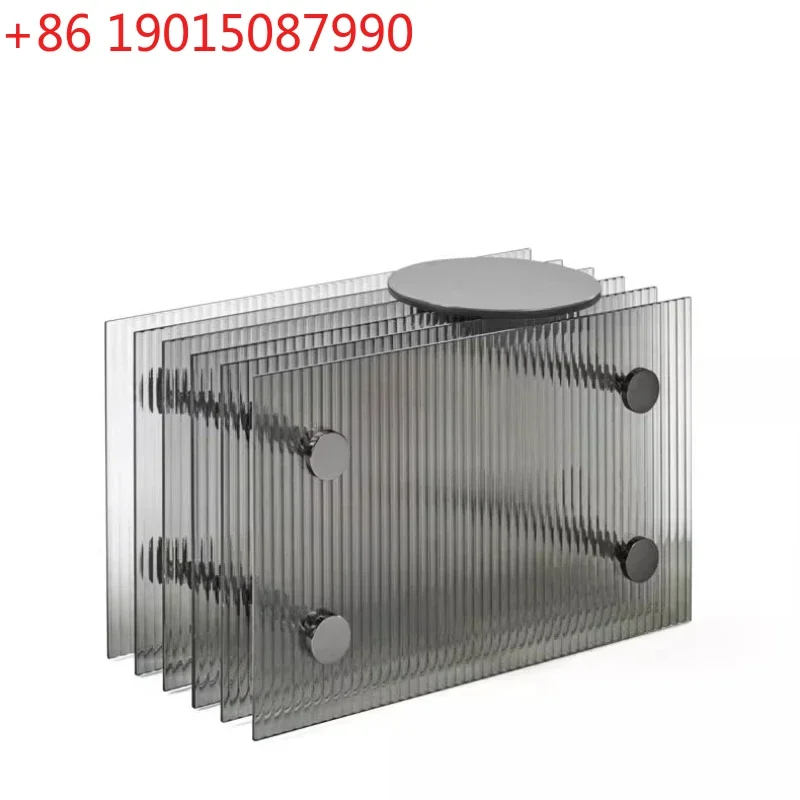 Nordic minimalist laminated explosion-proof glass coffee table creative living room vertical glass table