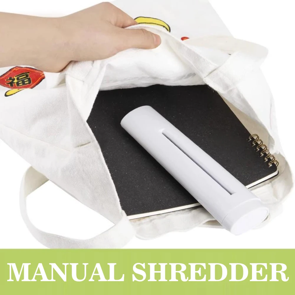 Mini Handheld Paper Shredder Wind Up Shredder for A4 A6 Paper Lightweight Strip Cutting Machine Labor-Saving Students Tool