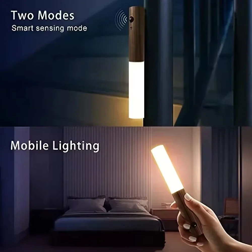 LED USB Night Light Magnetic Wall Lamp Kitchen Cabinet Closet Light Home Staircase Bedroom Table Move Lamp Bedside Lighting -1PC image 3