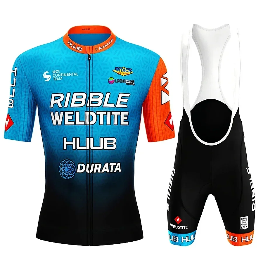 

Ribble Weldtite Pro Team Short Sleeve Maillot Ciclismo Men's Cycling Jersey Set Summer Breathable Cycling Clothing Set