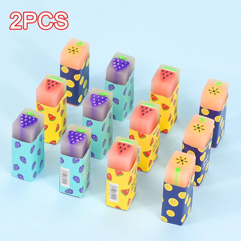 

2Pcs Creative Fruit Erasers Cartoon Cute Erasers Children Gift School Stationery and Office Supplies