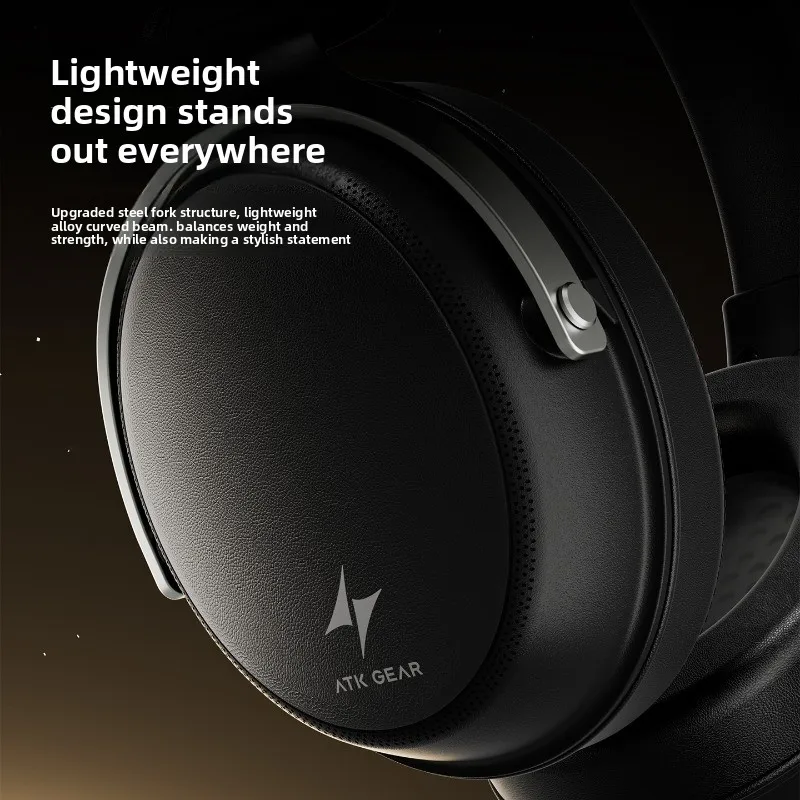 ATK N9 Pro Ultra سماعات رأس لاسلكية بأربعة أوضاع مثبتة على الرأس وميكروفون لإلغاء الضوضاء وكمون منخفض سماعات رأس للألعاب