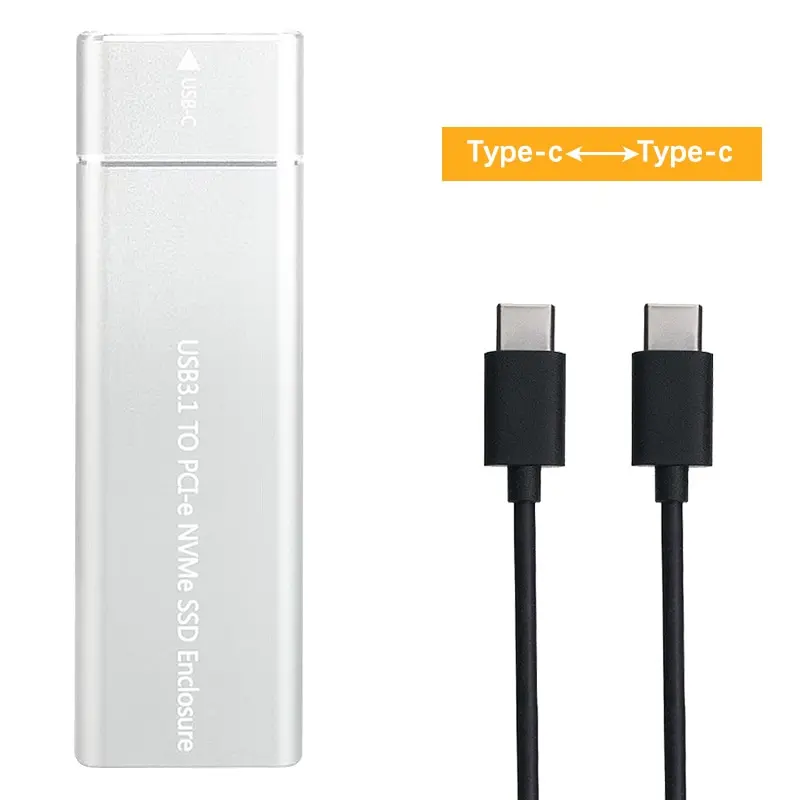 USB3.1 M.2 SSD-Gehäuse, mobiles Gehäuse, unterstützt NVME-Protokoll zu Typ-C, solides Metall, externes Festplattengehäuse, Laptop, Telefon, SSD 4