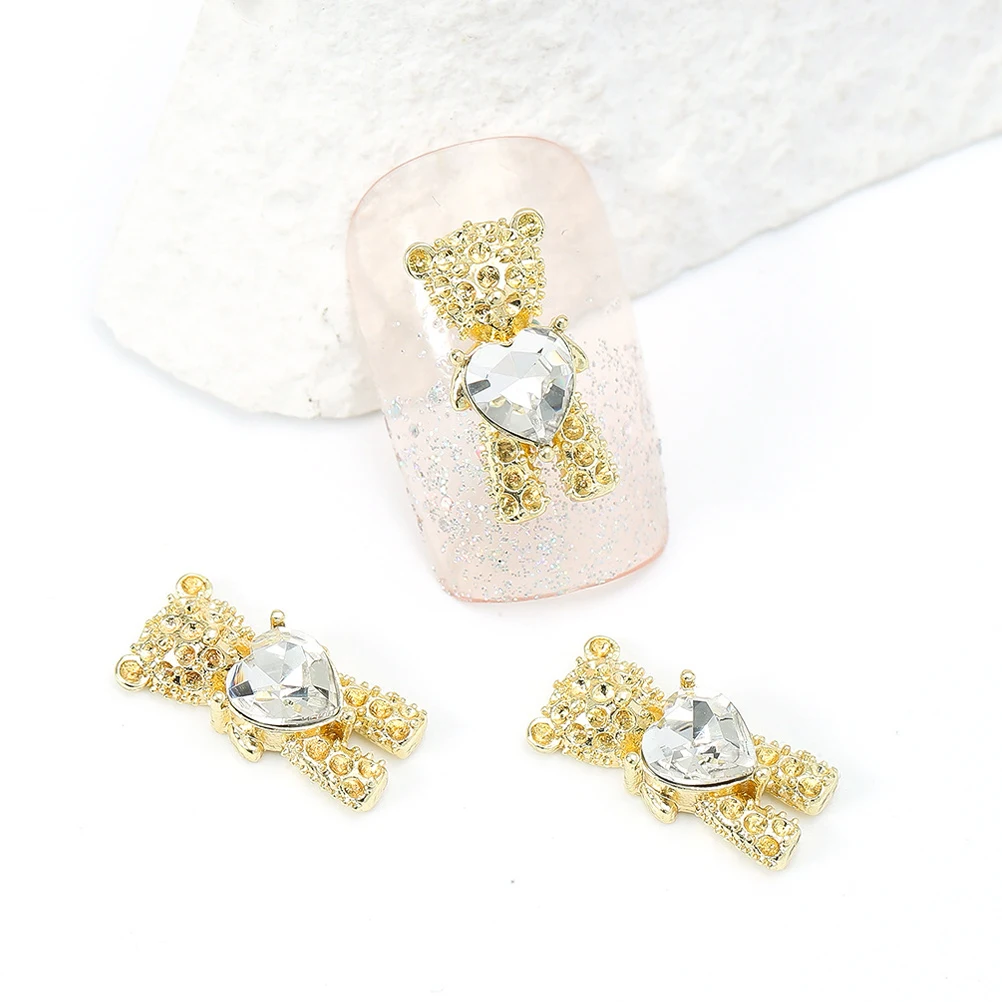 

20Pcs Bear Nail Art Rhinestones Shiny 3D Manicure Decoration DIY Nail Charms for Women Manicure Ornament Salon Supply