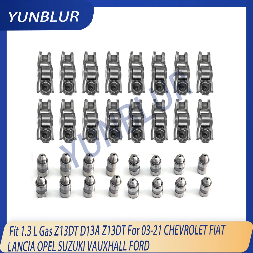 

16x Rocker Arm & 16x Valve Lifter Kit Fit 1.3 L Gas Z13DT D13A Z13DT For 03-15 CHEVROLET FIAT LANCIA OPEL SUZUKI VAUXHALL FORD