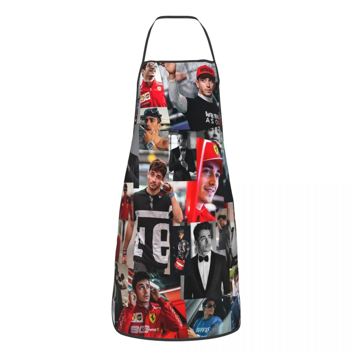 Leclerc Charles Racing Driver Collage Apron Women Men Unisex Bib Kitchen Cooking Tablier Cuisine Chef Painting