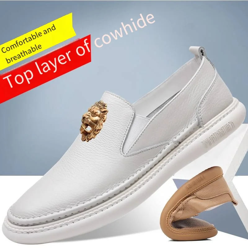 

New model men's soft-soled casual leather shoes - genuine leather breathable single shoes with soft sole and soft surface 15