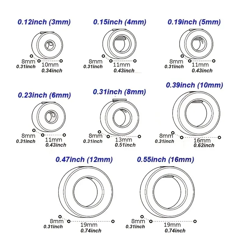 Broca Profundidade Parar Bit Collar Set, Posicionador Ajustável, Limit Ring, Chave Allen, Aperte o Stopper Set, Parafusos Ferramenta de Madeira