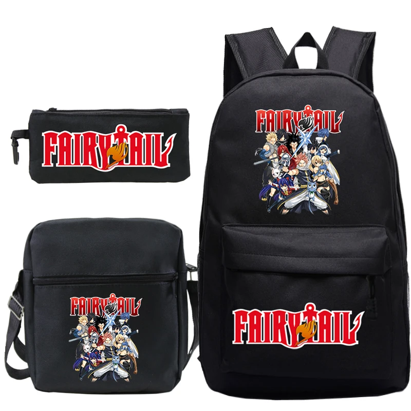 Mochila Fairy Tail Backpacks 3pcs/set Students Back To School Gift bag Boys Girls book bag Men Women Travel Bag Teens Laptop bag