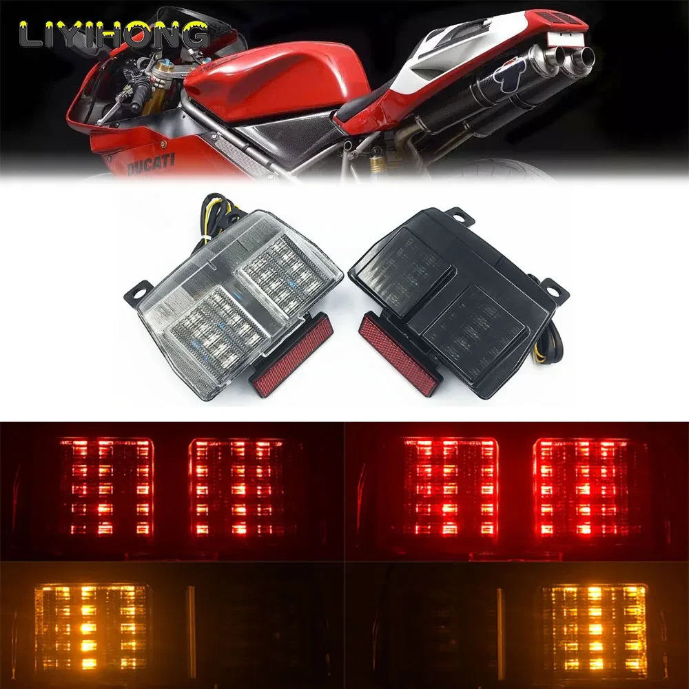 For DUCATI 748 916 996 1994-2003 998 2002 2003 2004 Motorcycle Rear Tail Light Brake Signals Led Integrated Lamp Smoke Light