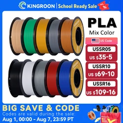 KINGROON PLA Filament 1.75mm 5/10KG pla Plastic For 3D Printer, Standard 1kg/roll 3D Printing Filaments Mix Color Local Shipping