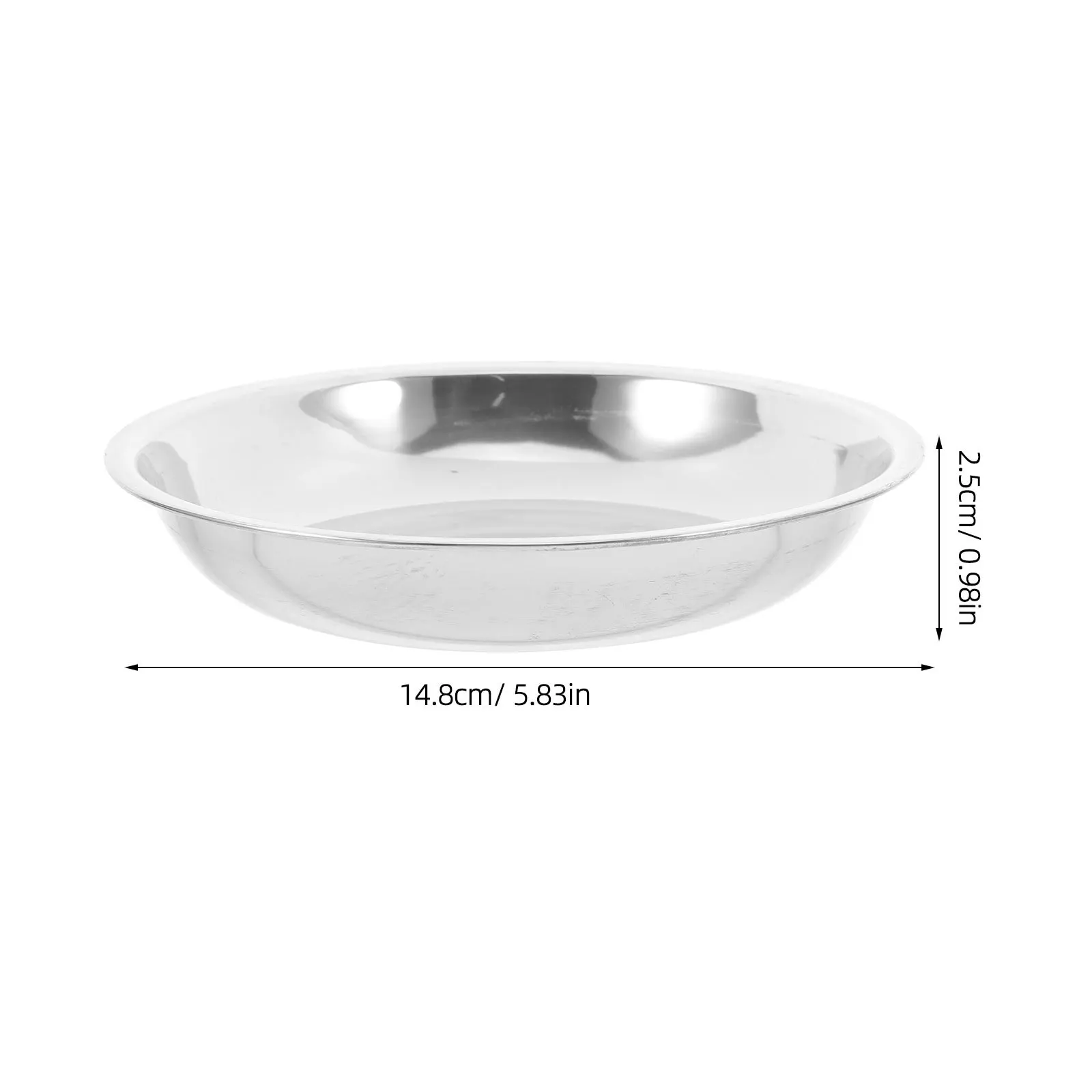 6 قطعة طبق شواء من الفولاذ المقاوم للصدأ طبق مستدير للمعكرونة ستيك سلطة تخدم تخزين لوازم المطبخ حل الطعام المنزلي #4