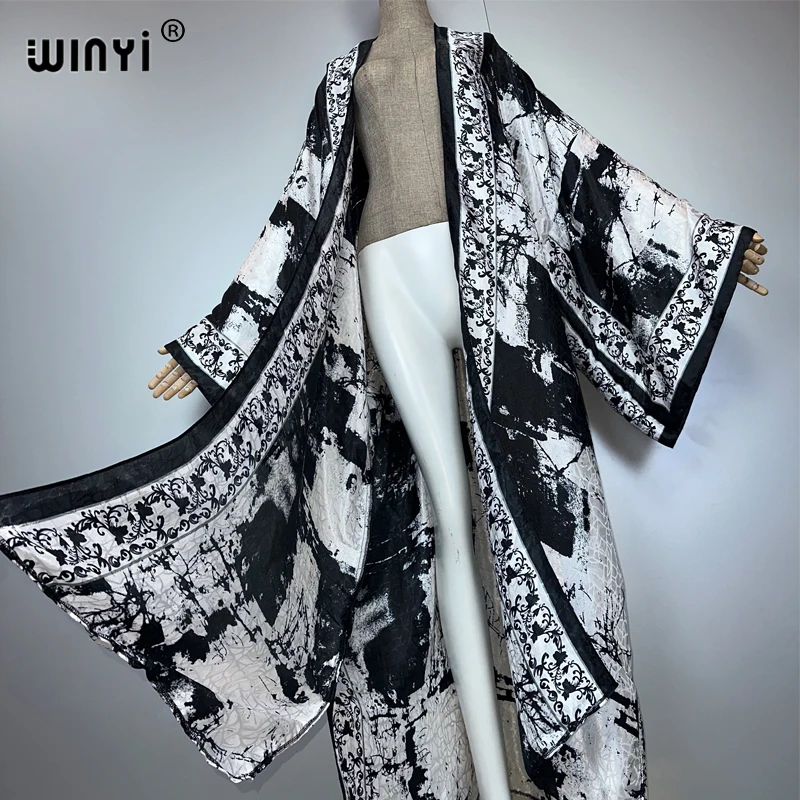 WINYI Africa boho retro print Kimonos long dresses for woman Cardigans beach outfits kaftan beach cover up party dress maxi coat