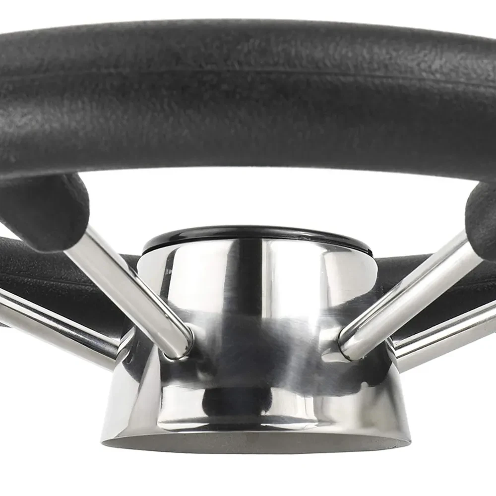 11/13/15 Inch Boat Stainless Steel 5 Spoke Destroyer Steering Wheel with Black PU Foam Boat Accessories Marine Hardware
