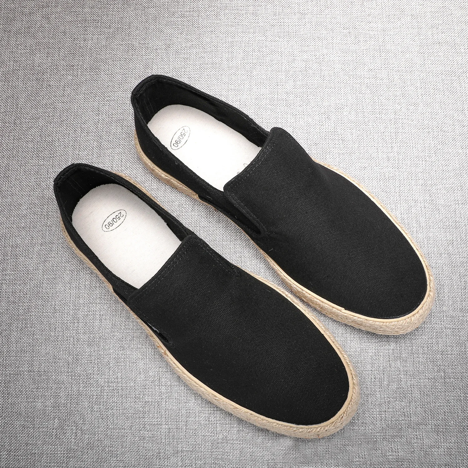 Soft Espadrilles Men Hemp Loafers Slip on Shoes Fashion Mens Shoes Casual Male Breathable Canvas Spring Rubber Sneakers Men