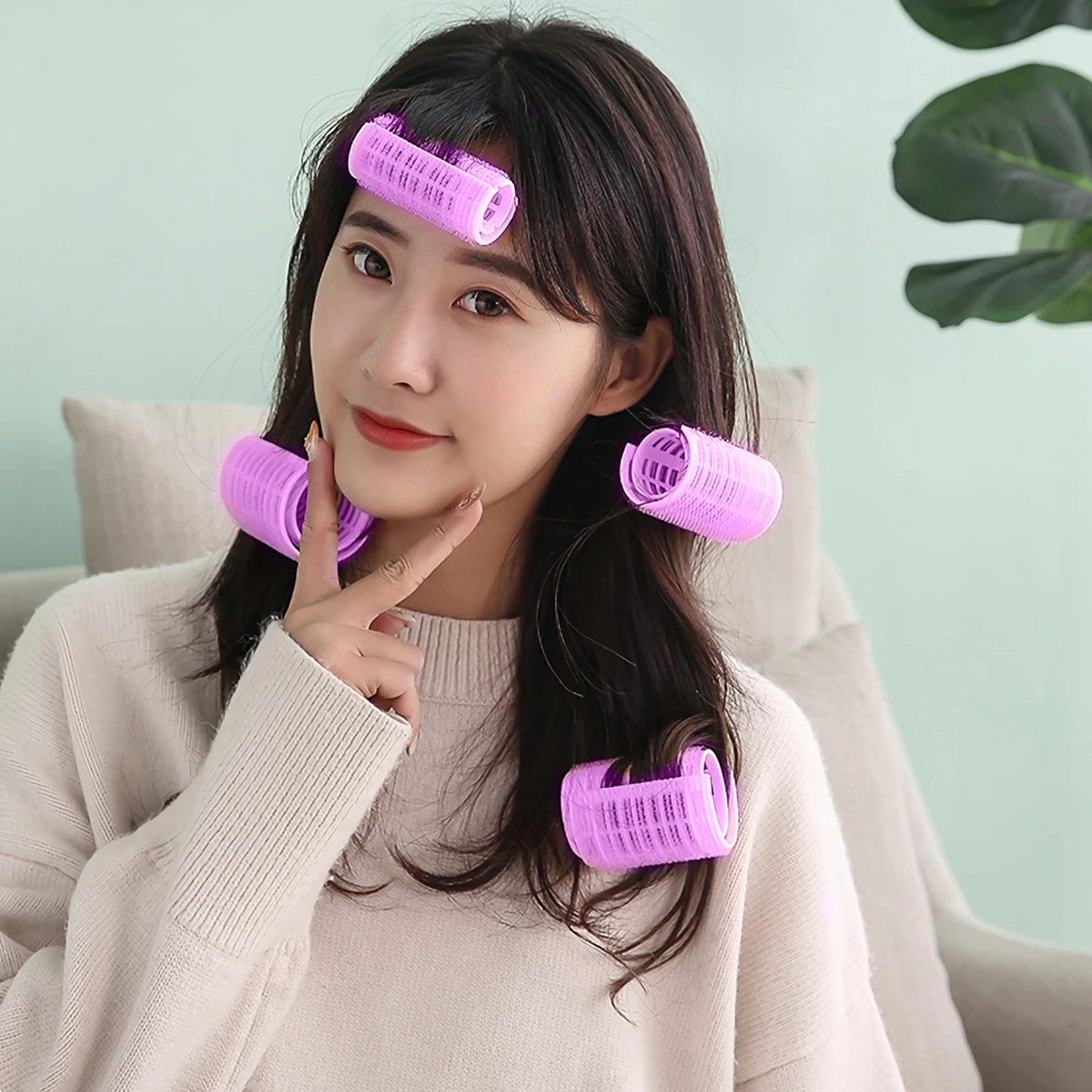 

20 Pcs Plastic Hair Curlers Rollers Short Crimping Tool Multicolor Durable Beautiful Family Salon Care No Heat