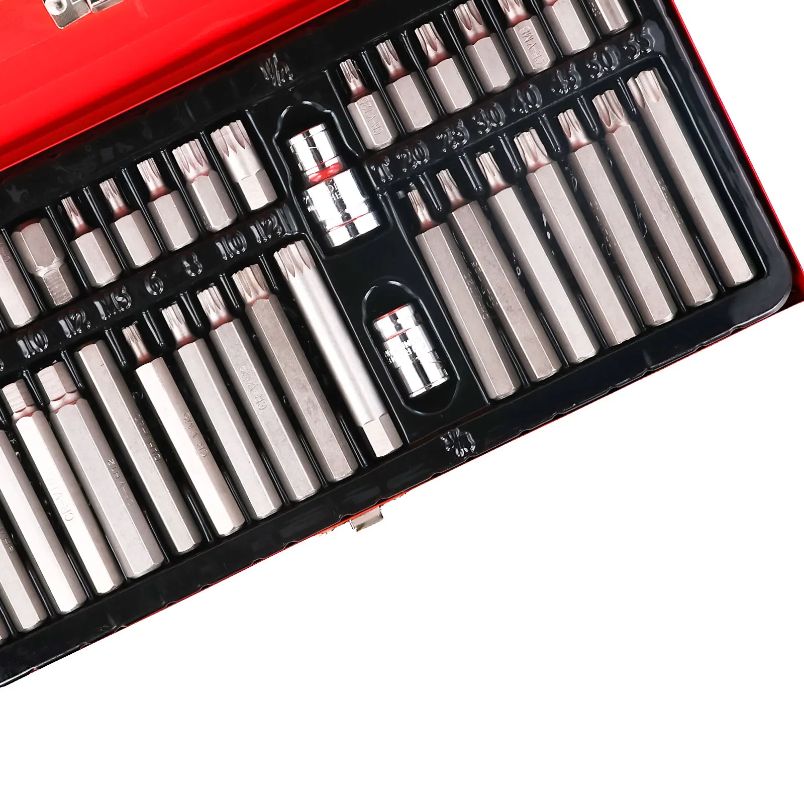 Juego de Puntas de Impacto Podofo de 40 Piezas con Enchufe Hexagonal de 1/2 y 3/8 Pulgadas, Torx y Spline, para Reparación de Automóviles, con Estuche