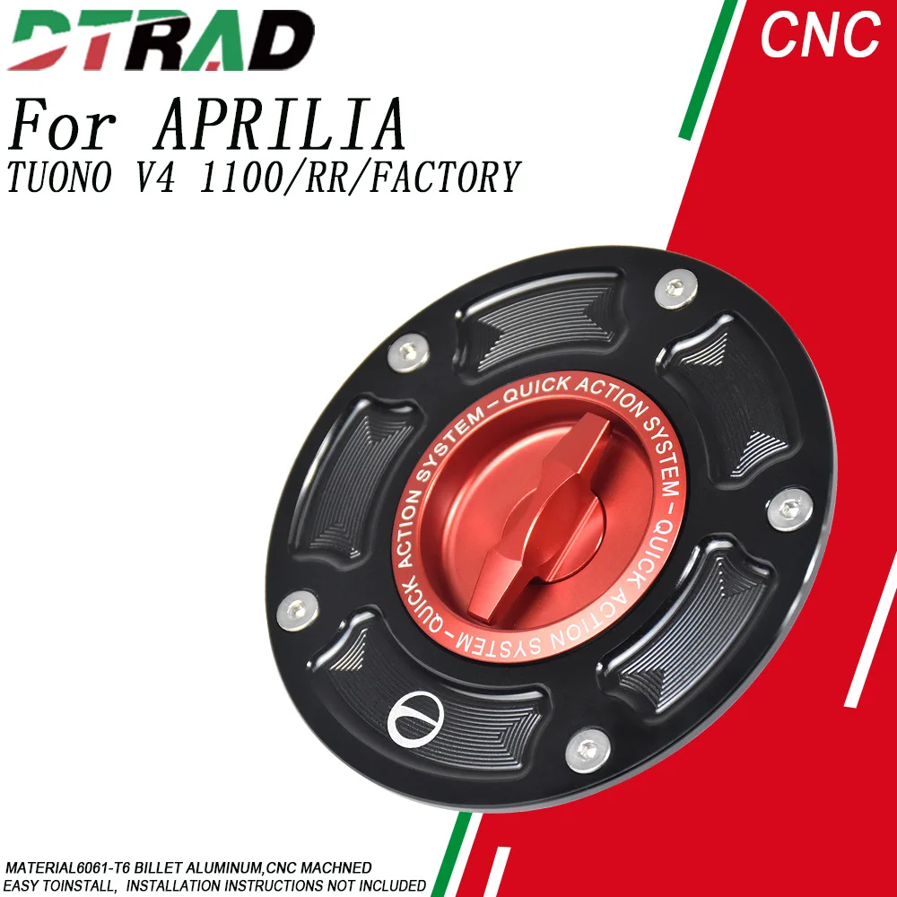 

Motorcycle CNC Quick Filling Fuel Tank Cap For APRILIA TUONO V4 1100/RR/FACTORY 2015-2025 With Key Locking Oil Gas Cover