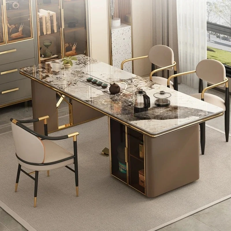 

Чайный столик из шифера, простая комбинация чайного столика и стула для приема